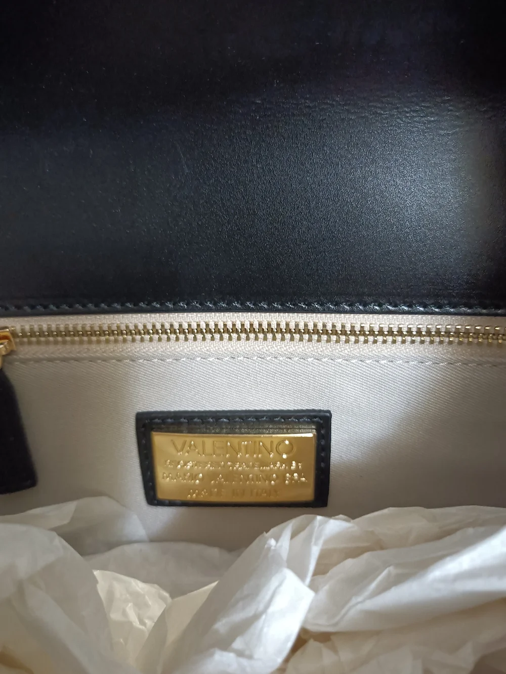 Mario Valentino Black and White Monogram Crossbody with Gold Hardware - Picture 3 of 4